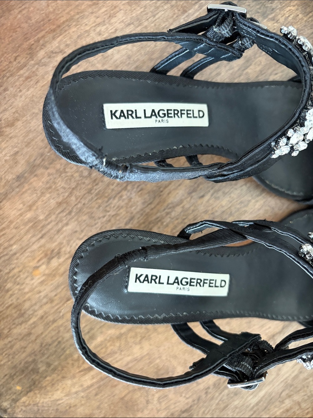 Karl Lagerfeld Black Slingback Heels - Picture 5 of 8